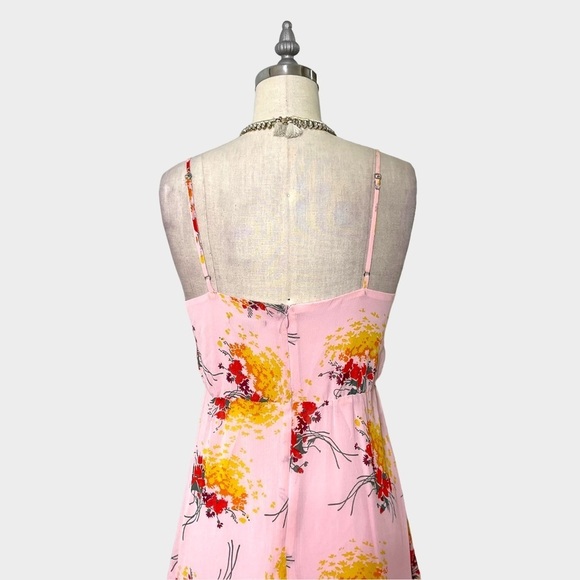J. Crew Pink Sunburst Bouquet Tiered Maxi Dress Sundress 0 XS - Picture 7 of 11